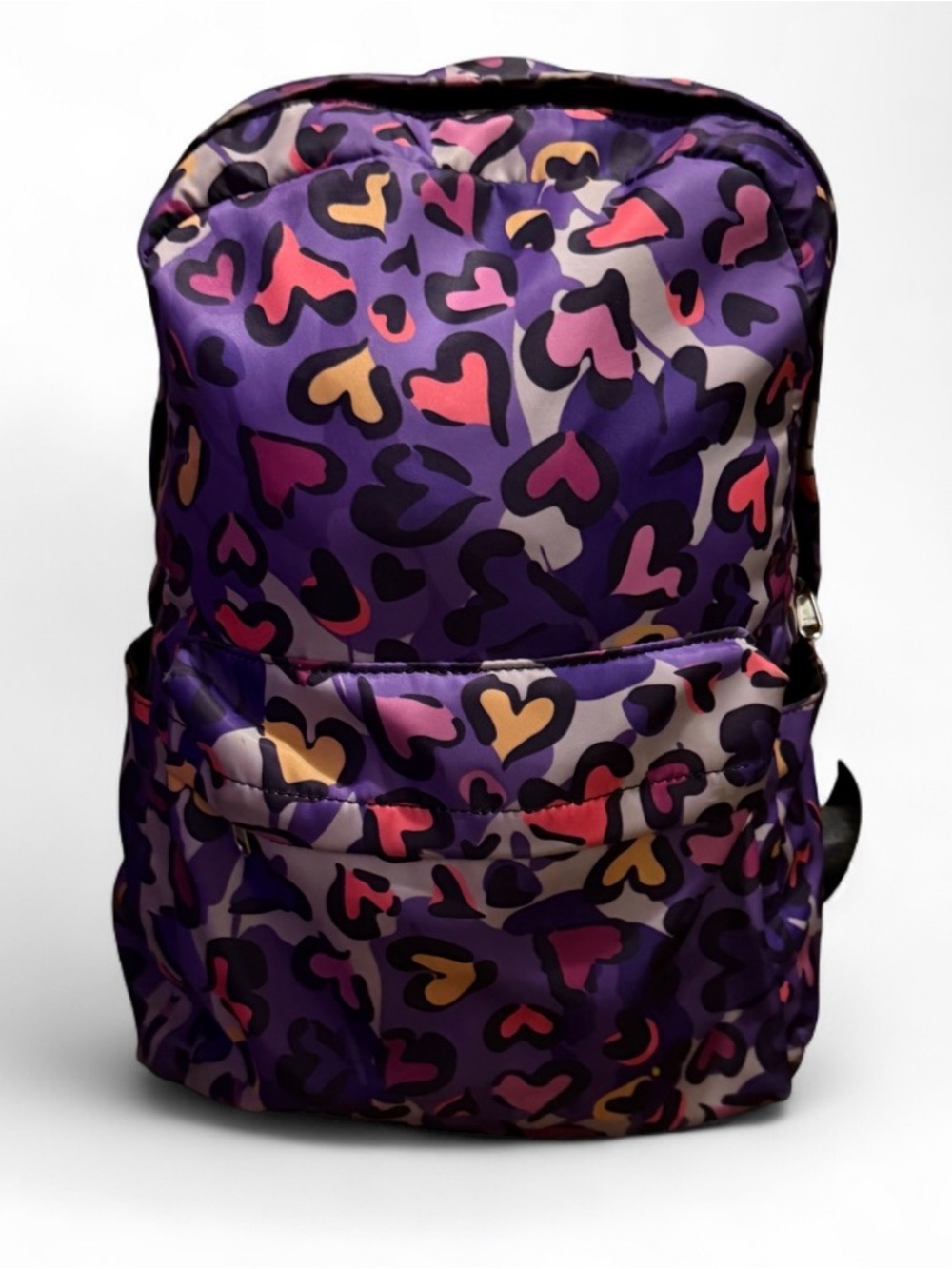 Y2K Purple Heart Leopard Print Backpack